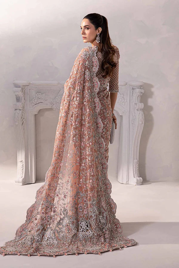 Maria B Couture Peach Saree Collection