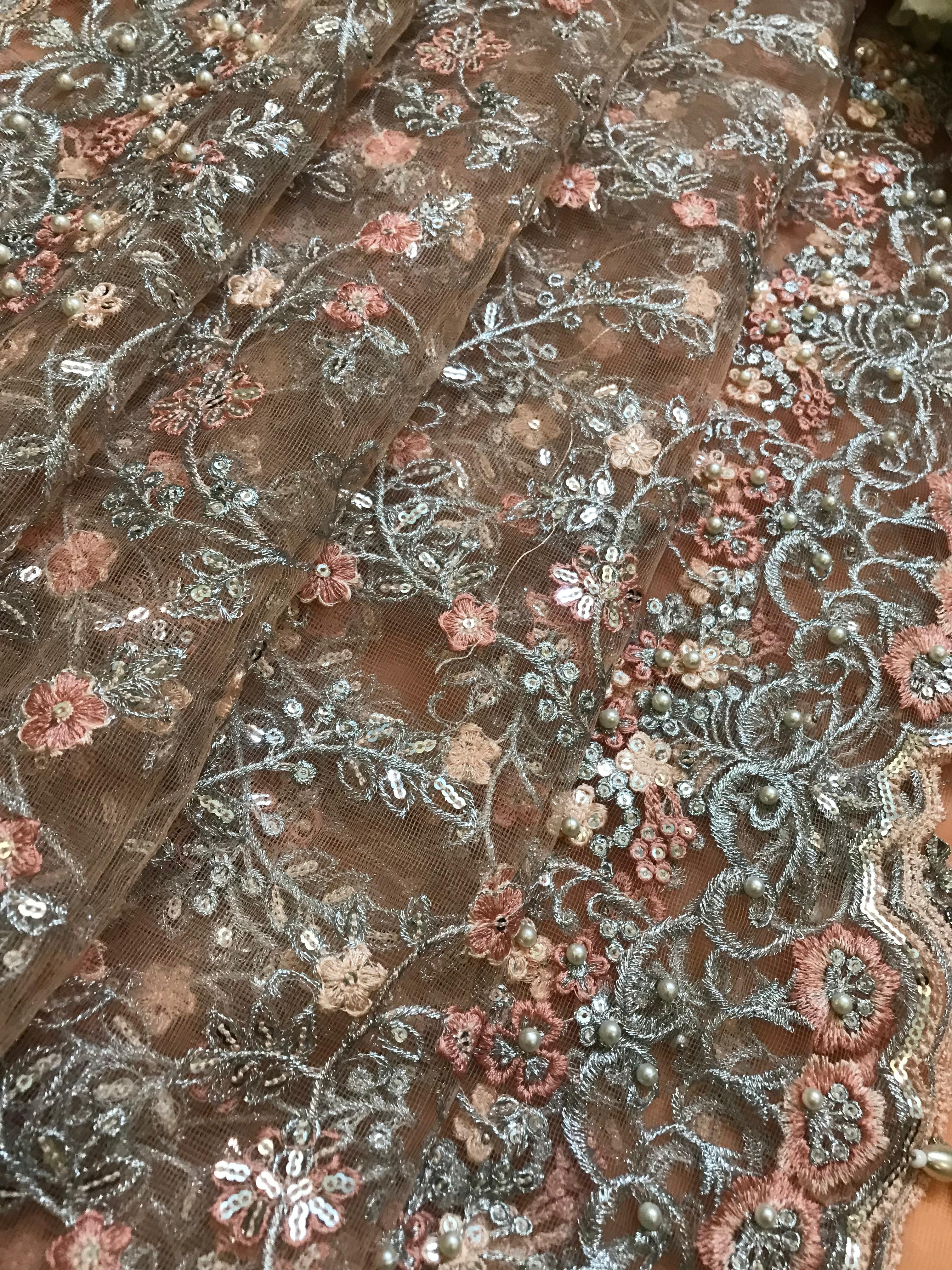 Maria B Couture Peach Saree Collection